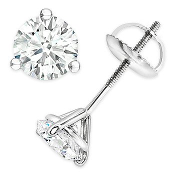 1.25ct Round Cut Moissanite Charles & Colvard Martini Stud Earrings in ...