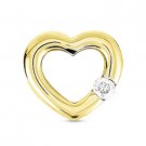 0.05 ct Round Brilliant Cut Diamond Heart Charm Necklace Pendant 14k Yellow Gold 0.05 ct Round Brilliant Cut Diamond Heart Charm Necklace Pendant 14k Yellow Gold