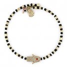 Hamsa Hand of Fatima Evil Eye Luck Charm Kabbalah Stackable Bangle Bead Bracelet Hamsa Hand of Fatima Evil Eye Luck Charm Kabbalah Stackable Bangle Bead Bracelet