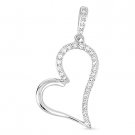 0.09 ct Round Brilliant Cut Diamond Heart Charm Necklace Pendant 14k White Gold 0.09 ct Round Brilliant Cut Diamond Heart Charm Necklace Pendant 14k White Gold