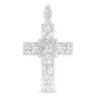 0.07ct Round Cut Diamond Cross Charm Crucifix Pendant Necklace in 14k White Gold 0.07ct Round Cut Diamond Cross Charm Crucifix Pendant Necklace in 14k White Gold