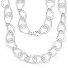 Italy .925 Sterling Silver Diamond Cut Pear Cable Link Italian Chain Necklace Italy .925 Sterling Silver Diamond Cut Pear Cable Link Italian Chain Necklace