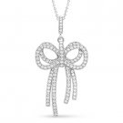 Ribbon Charm Micro-Pave Cubic Zirconia CZ Crystal Pendant in 925 Sterling Silver Ribbon Charm Micro-Pave Cubic Zirconia CZ Crystal Pendant in 925 Sterling Silver