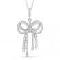 Ribbon Charm Micro-Pave Cubic Zirconia CZ Crystal Pendant in 925 Sterling Silver