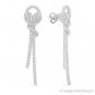 Micro-Pave Cubic Zirconia Crystal Sterling Silver Loop Knot Drop Dangle Earrings