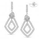 Cubic Zirconia CZ Crystal Pave Dangling Eggplant Earrings .925 Sterling Silver Cubic Zirconia CZ Crystal Pave Dangling Eggplant Earrings .925 Sterling Silver