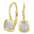 0.07ct Round Brilliant Cut Diamond Dangling Leverback Earrings 14k Yellow Gold 0.07ct Round Brilliant Cut Diamond Dangling Leverback Earrings 14k Yellow Gold