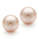 Genuine Swarovski Crystal Pearl Stud Earrings 14k Yellow White Gold Studs Peach Genuine Swarovski Crystal Pearl Stud Earrings 14k Yellow White Gold Studs Peach