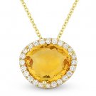2.83 ct Fancy Cut Citrine Gemstone Diamond Halo Pendant 14k Yellow Gold Necklace 2.83 ct Fancy Cut Citrine Gemstone Diamond Halo Pendant 14k Yellow Gold Necklace