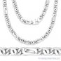 Mens Solid Italy 925 Sterling Silver 6.7mm Tiger-Eye Link Italian Chain Necklace