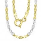 .925 Sterling Silver 14k Yellow Gold 2.5mm Valentino Link Italian Chain Necklace .925 Sterling Silver 14k Yellow Gold 2.5mm Valentino Link Italian Chain Necklace