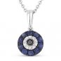 0.34ct Sapphire Diamond Evil Eye Turkish Nazar Greek Luck Charm Pendant 14k Gold