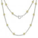 925 Italy Sterling Silver 14k Gold Ball Bead Popcorn Link Italian Chain Necklace 925 Italy Sterling Silver 14k Gold Ball Bead Popcorn Link Italian Chain Necklace