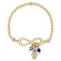 Infinity Evil Eye Glass CZ Crystal Hamsa Hand Luck Charm Beaded Stretch Bracelet