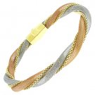 .925 Italy Sterling Silver 6.8mm Popcorn Link Mesh Chain Italian Bangle Bracelet .925 Italy Sterling Silver 6.8mm Popcorn Link Mesh Chain Italian Bangle Bracelet