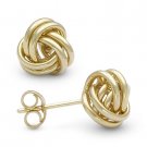 14kt Solid Yellow / White Gold 8mm Love Knot Stud Earrings 14k 14 kt Studs 14kt Solid Yellow / White Gold 8mm Love Knot Stud Earrings 14k 14 kt Studs