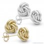 14kt Solid Yellow / White Gold 8mm Love Knot Stud Earrings 14k 14 kt Studs