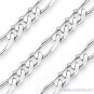 Figaro Link Solid Italy 925 Stamped Sterling Silver Men's Italian Chain Bracelet