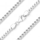 Italy .925 Sterling Silver 3mm Arrow Link Franco Chain Men's Italian Necklace