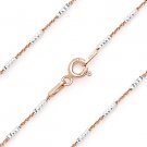 Italy .925 Sterling Silver 14k Rose Gold Bar & Cable Link Italian Chain Necklace Italy .925 Sterling Silver 14k Rose Gold Bar & Cable Link Italian Chain Necklace