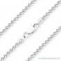 .925 Italy Sterling Silver 2.1mm Wheat / Spiga Link Italian Rope Chain Necklace