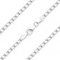 Solid 925 Italy Sterling Silver Mens Round Box 2.6mm Link Italian Chain Necklace