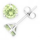 Faux Peridot Round Cut Green CZ Crystal Martini Stud Earrings in Sterling Silver Faux Peridot Round Cut Green CZ Crystal Martini Stud Earrings in Sterling Silver