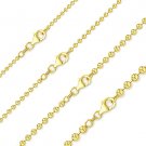Italy .925 Sterling Silver 14k Yellow Gold Ball Bead Link Chain Italian Necklace Italy .925 Sterling Silver 14k Yellow Gold Ball Bead Link Chain Italian Necklace