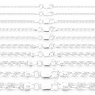 Twist-Rope Link Stamped Italy 925 Solid Sterling Silver Italian Chain Necklace Twist-Rope Link Stamped Italy 925 Solid Sterling Silver Italian Chain Necklace