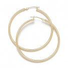 14k Yellow / White Gold 40mm 1.6" Round Hoop Earrings 2mm Diamond-Cut Tube Hoops 14k Yellow / White Gold 40mm 1.6" Round Hoop Earrings 2mm Diamond-Cut Tube Hoops
