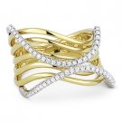0.35 ct Round Cut Diamond Right-Hand 14k Yellow & White Gold Swirl Fashion Ring 0.35 ct Round Cut Diamond Right-Hand 14k Yellow & White Gold Swirl Fashion Ring