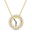 Clock Charm CZ Crystal Ladies Fashion Pendant 925 Sterling Silver Chain Necklace Clock Charm CZ Crystal Ladies Fashion Pendant 925 Sterling Silver Chain Necklace