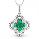 0.62 ct Princess Round Cut Green Emerald Diamond 14k White Gold Necklace Pendant 0.62 ct Princess Round Cut Green Emerald Diamond 14k White Gold Necklace Pendant