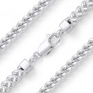 5.6mm Arrow Link Men's Franco Chain Necklace in .925 Sterling Silver w/ Rhodium