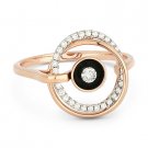 0.19ct Round Brilliant Cut Diamond Enamel Right-Hand Fashion Ring 14k Rose Gold 0.19ct Round Brilliant Cut Diamond Enamel Right-Hand Fashion Ring 14k Rose Gold