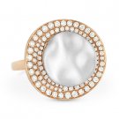 0.53 ct Round Cut Diamond Pave Right-Hand Cocktail Ring in 14k Rose & White Gold 0.53 ct Round Cut Diamond Pave Right-Hand Cocktail Ring in 14k Rose & White Gold