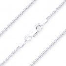 1.9mm Roc Link Italy .925 Sterling Silver Rhodium Sparkle Italian Chain Necklace 1.9mm Roc Link Italy .925 Sterling Silver Rhodium Sparkle Italian Chain Necklace