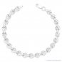 Solid 925 Italy Sterling Silver Diamond-Cut Link Sparkle Chain Italian Bracelet