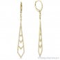 0.52 ct Round Cut Diamond Pave 14k Yellow Gold Dangling Drop Silhouette Earrings