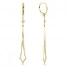 0.40 ct Round Cut Diamond Pave 14k Yellow Gold Dangling Drop Silhouette Earrings 0.40 ct Round Cut Diamond Pave 14k Yellow Gold Dangling Drop Silhouette Earrings