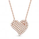 Heart Love Charm CZ Crystal Pave Fashion Pendant .925 Sterling Silver Necklace Heart Love Charm CZ Crystal Pave Fashion Pendant .925 Sterling Silver Necklace