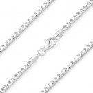 Italy .925 Sterling Silver 1.8mm Arrow Link Franco Chain Men's Italian Necklace