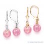 Pink Angel-Skin Fiery Opal Gem Dangling Drop Earrings 14k 14kt Yellow White Gold