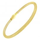 .925 Italy Sterling Silver Diamond-Cut 3.5mm Mesh-Chain Italian Bangle Bracelet