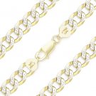 Cuban Curb Sterling Silver 14k Yellow Gold Men's 9mm Link Italy Chain Bracelet