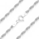 .925 Italy Sterling Silver 2.5mm Twist-Rope Cable Link Italian Chain Necklace .925 Italy Sterling Silver 2.5mm Twist-Rope Cable Link Italian Chain Necklace