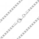 Solid 925 Italy Sterling Silver Mens Round Box 2.1mm Link Italian Chain Necklace Solid 925 Italy Sterling Silver Mens Round Box 2.1mm Link Italian Chain Necklace