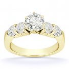 Round Cut Moissanite 6-Prong Ctr 5 Five-Stone Engagement Ring in 14k Yellow Gold Round Cut Moissanite 6-Prong Ctr 5 Five-Stone Engagement Ring in 14k Yellow Gold