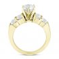 Round Cut Moissanite 6-Prong Ctr 5 Five-Stone Engagement Ring in 14k Yellow Gold