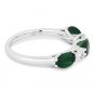 1.64 ct Oval Cut Emerald Diamond Anniversary Ring Wedding Band in 18k White Gold
